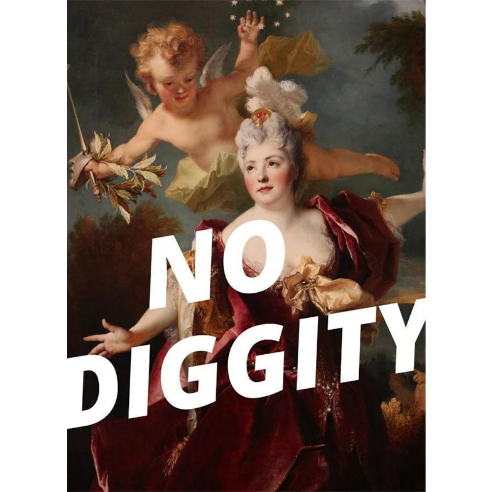 Divertente ritratto vintage alterato stampa arte moderna tela dipinto donna surreale rococò barocco poster galleria decorazione da parete per la casa