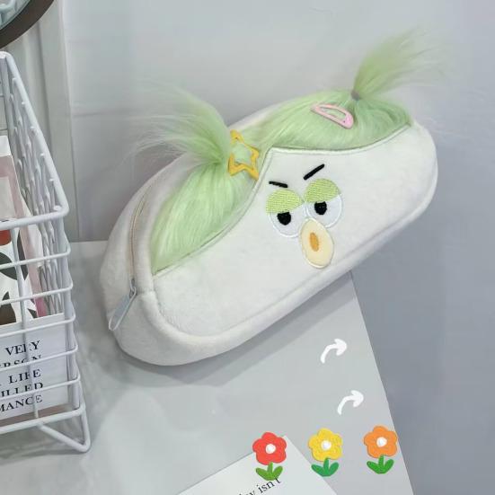 

Yousheng забавный жареный пенал для волос DIY длинный кукольный пенал для волос коробка большая емкость на молнии органайзер сумка для хранения канцелярских принадлежностей зелёный