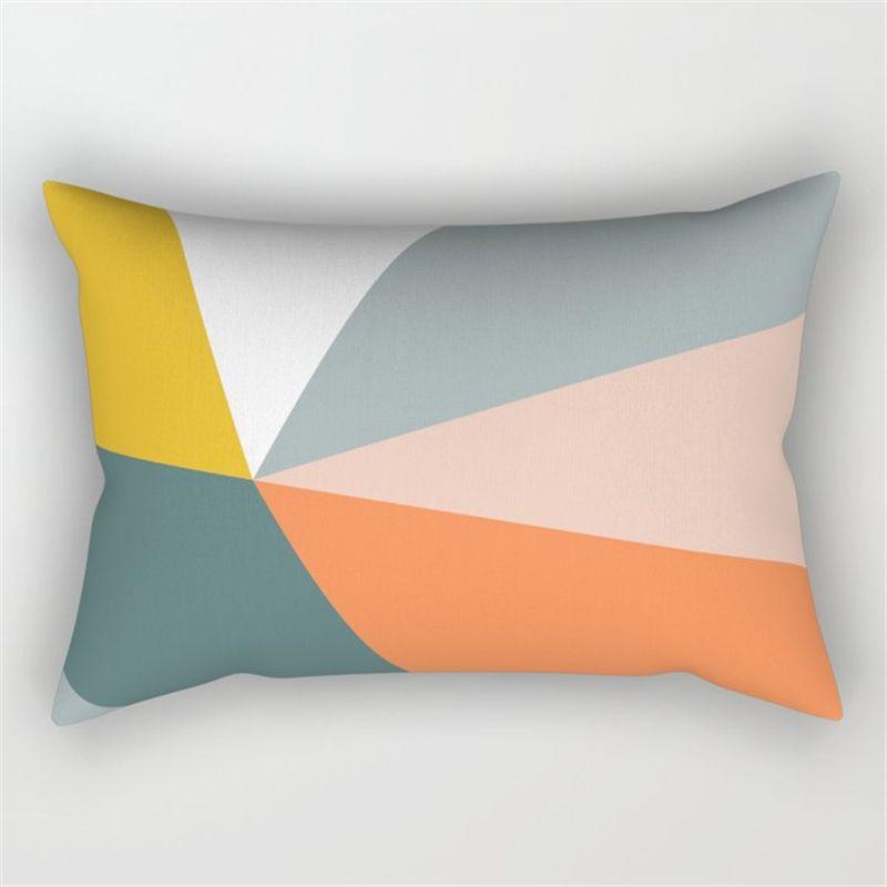Nordic-style Irregular Geometric Lumbar Cushion | 3050 Rectangular Sofa Pillowcase Removable