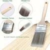 5Pcs Paint Brushes Set Sash Brushes Soft Tapered Filament Wood Stain Brushes for Walls Cabinets and Fences