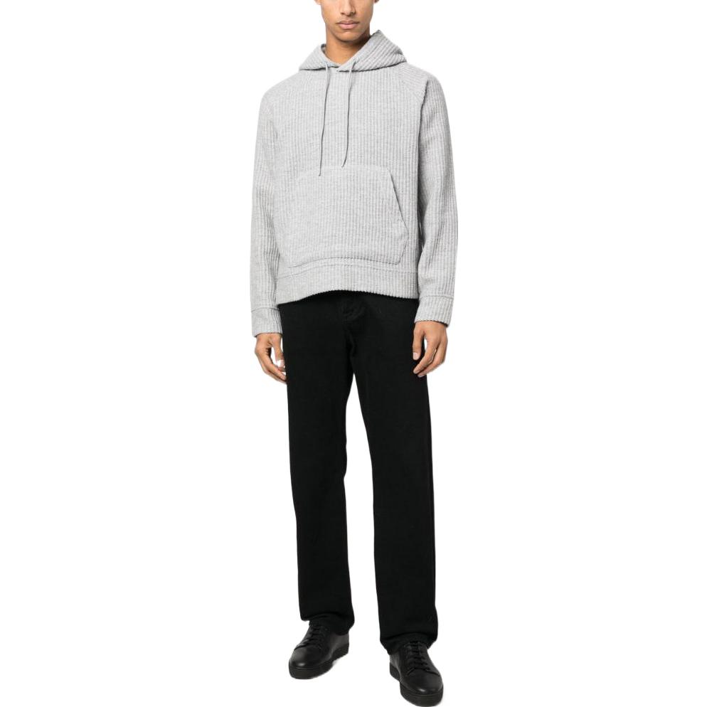 Emporio Armani Ss23 Solid Color Hooded Pullover Long Sleeve Sweatshirt Men Sweatshirt Light-Gray 6L1M6W-1JZ3Z-0664