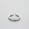 Punk Simple Multilayer Winding Line Finger Rings For Women Men Vintage Silver Color Geometric Twining Metal Open Rings Jewelry