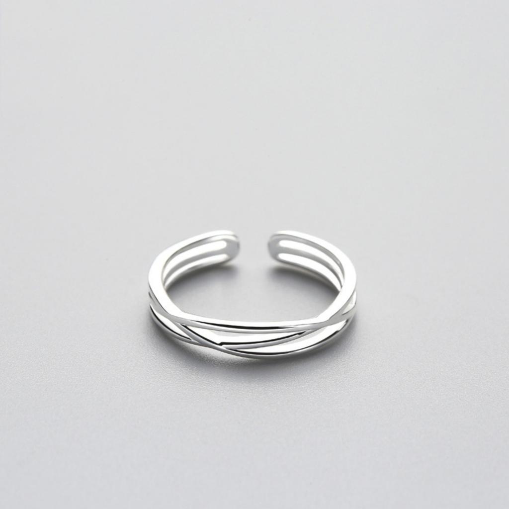 Punk Simple Multilayer Winding Line Finger Rings For Women Men Vintage Silver Color Geometric Twining Metal Open Rings Jewelry