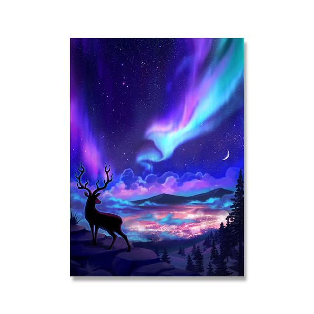 Future Animal Wailing Plakáty a grafiky Jelen Wolf Velryba Slon Obraz na plátně Abstraktní obrazy na zeď Obývací pokoj Domácí dekorace