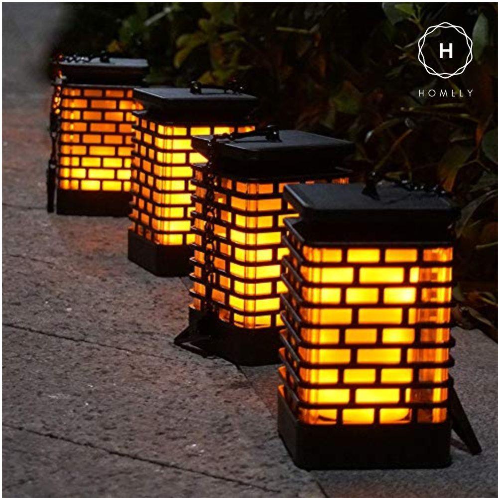 HOMLLY Outdoor Solar Lantern Lamp (Real Flame Mode)