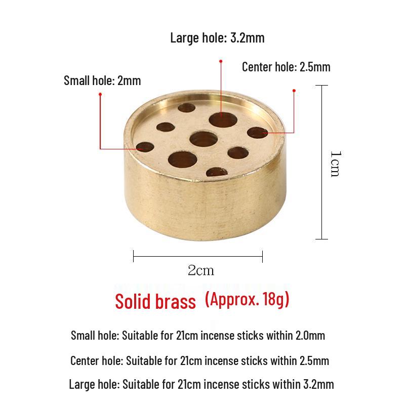 Brass Nine-Hole Incense Stick Holder and Burner for Tibetan Incense