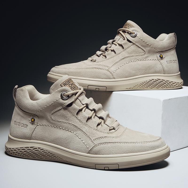 

Мужские высокие кожаные кроссовки Повседневная обувь Обувь на плоской подошве 39 песочный