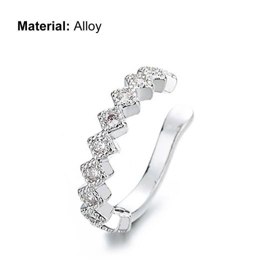 1 Boucle d'oreille à clip Géométrique Strass Bijoux Étincelants Style Coréen Manchette d'oreille pour Mariage