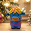 Highlands Cow Figurines Farmhouse Decors,Resins Animal Statue Table Ornament Garden Bookshelfs Decors Calf Lover Gift