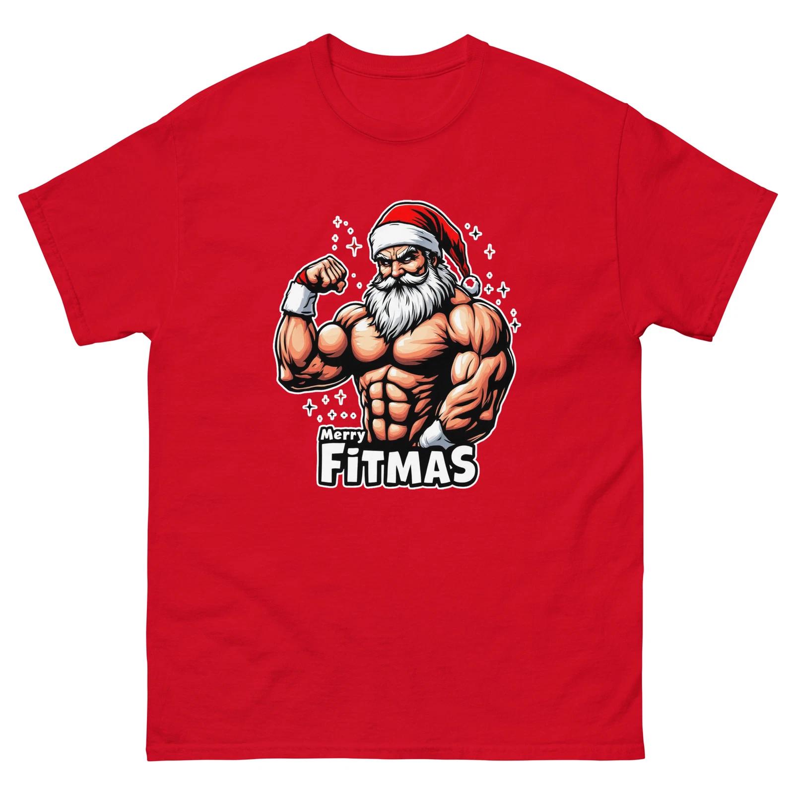Merry Fitmas Christmas Xmas Funny T-Shirt S