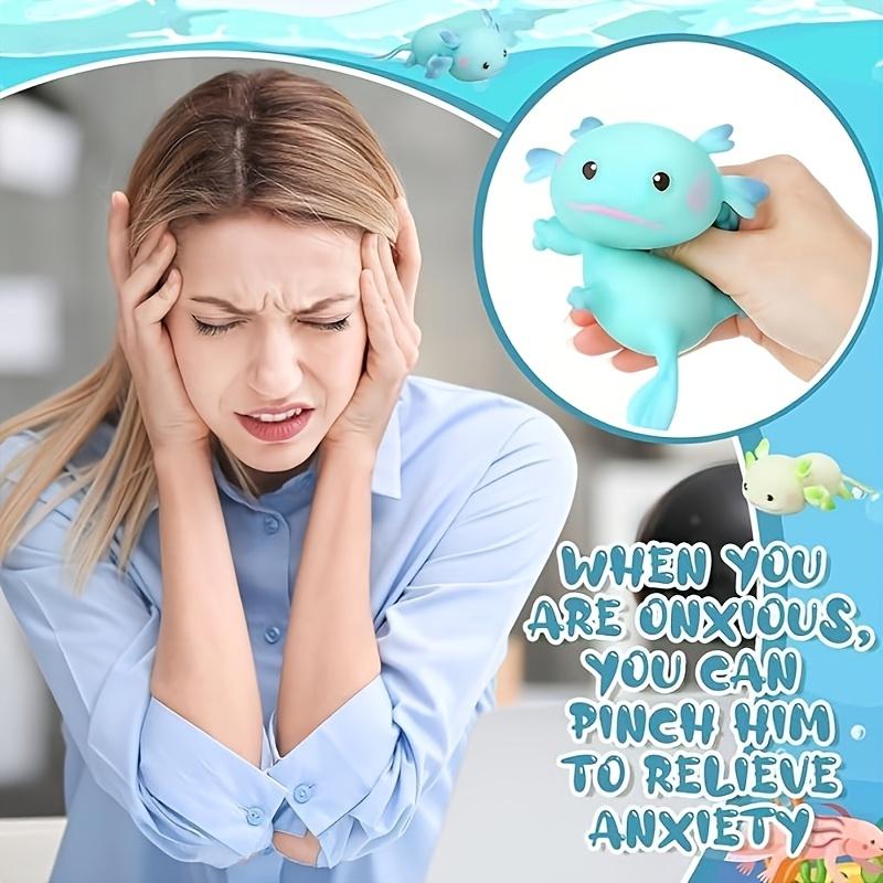 Süßes Axolotl Quetschspielzeug 1 Stück, Stressabbau Langsam Rückprallendes Tierball, Sensorisches Fidget Geschenk für Kinder Erwachsene