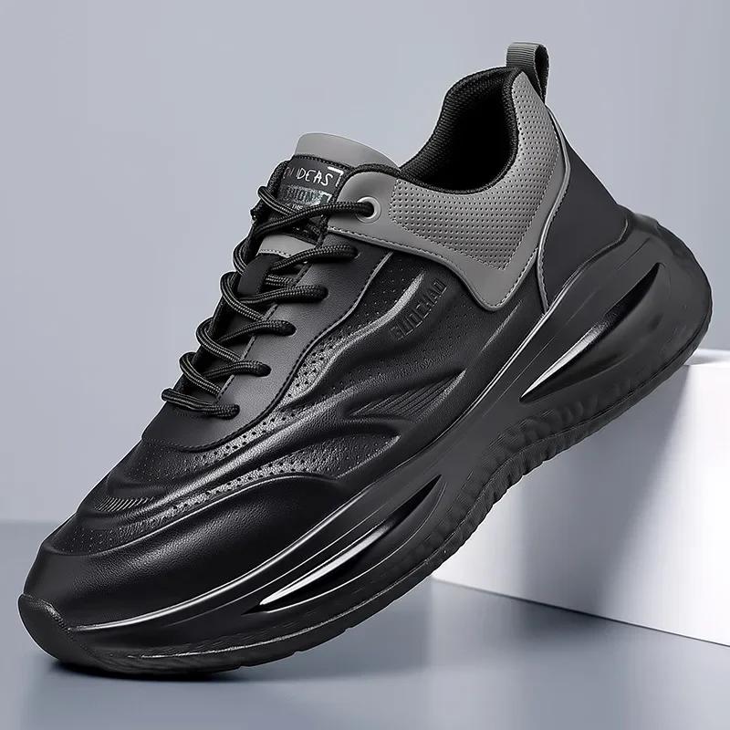 Fashion Casual Sports Platofrm Sneakers for Men Spring Autumn Cow Leather Designer Shoes Man Fashion Korean Zapatos De Hombre