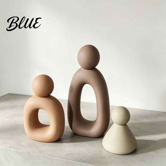 Resin Statue for Home Decor Family of Three Sculpture  Abstract Figurine  Modern Minimalist Sculpture Office TV Cabinet Entryway  Housewarming