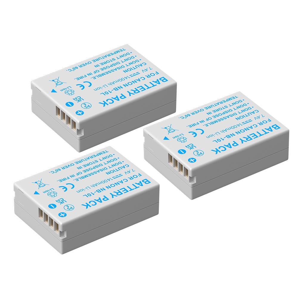 PALO 1400MAh NB-10L NB10L + Pengisi Daya LCD Dengan Port Tipe C & Kabel USB Untuk Canon G1X G15 G16 SX40HS SX50HS SX60HS SX40 SX50