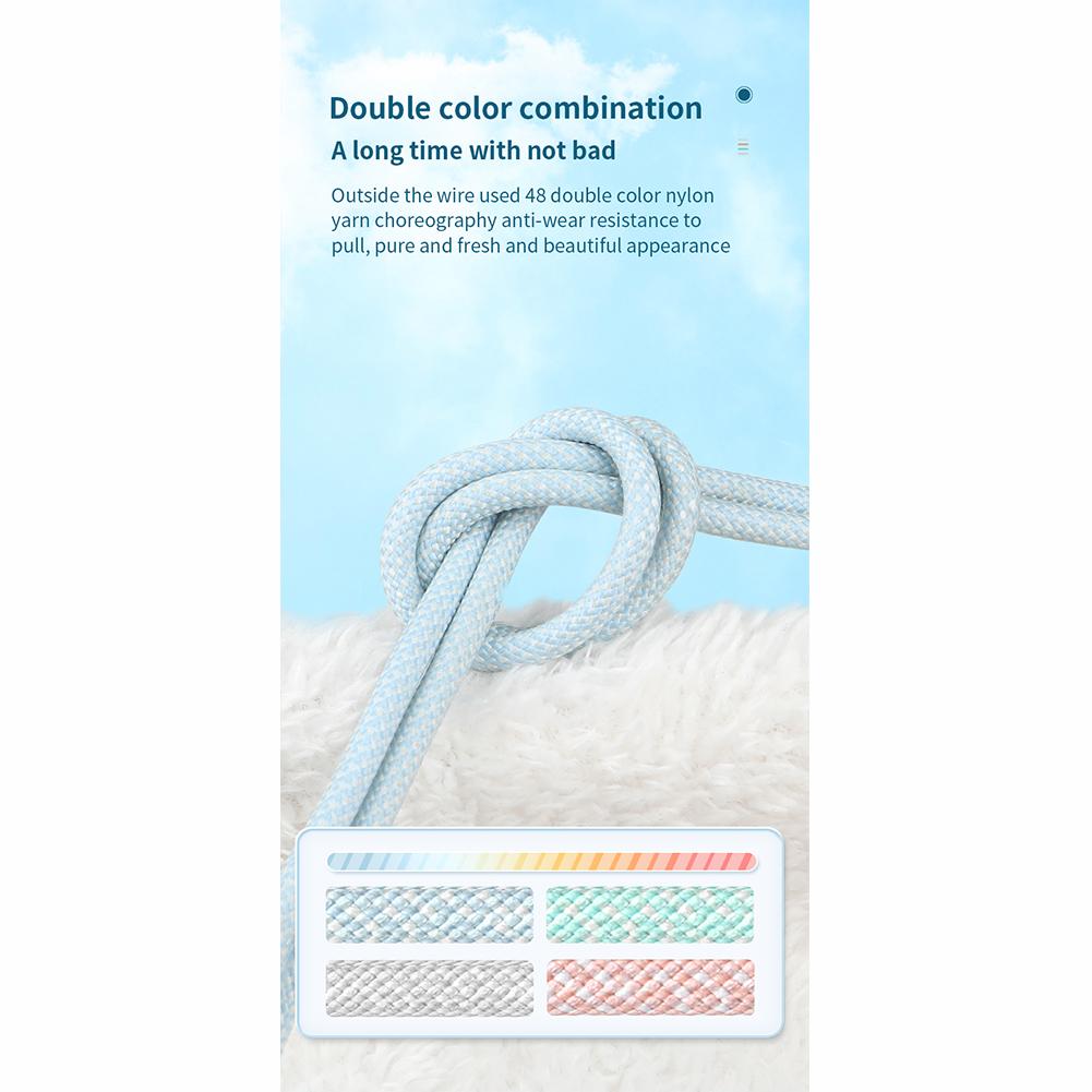 Pd Data Cable 27w Fast Charging Cable 20w/18w Braided Data Line Compatible For Iphone 12 Iphone 13 Mobile Phone