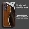 Wood grain and gold curved texture glass phone case suitable for Samsung Galaxy S26 S25 S24 S22 S21 S20 FE/Ultra/Plus anti drop