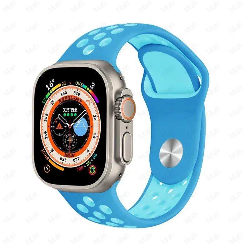 Sportarmbänder für Apple Watch Series 10 42mm 46mm Armband ultra 2 49mm 40mm-44mm 45mm 41mm Silikonarmband iwatch 10 9 8 7 6 SE 5 4 3