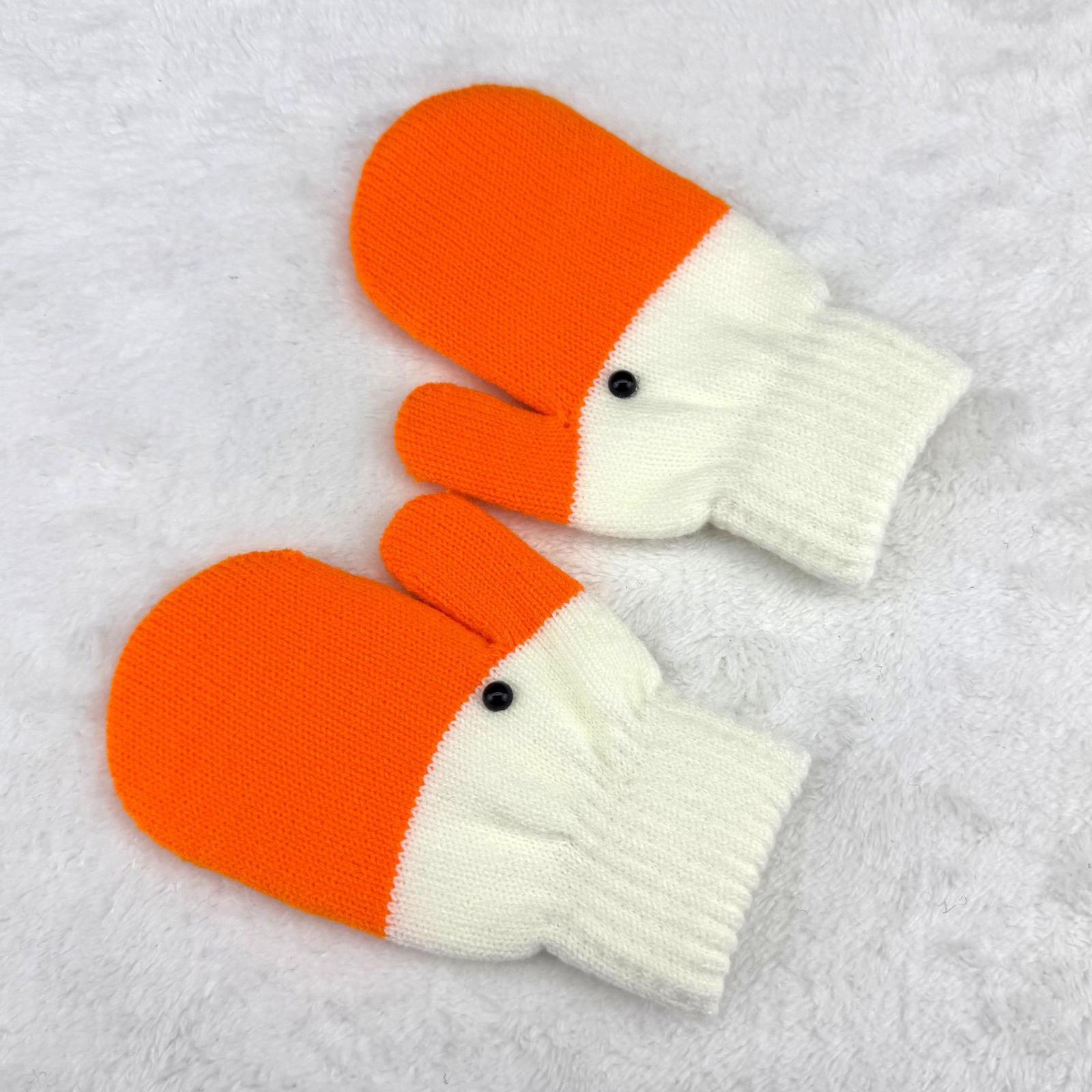 

Creative And Playful Little Knit Mittens For Preschoolers Winter Warmth Fleece-Lined Thickened Adorable Mittens One Size білий