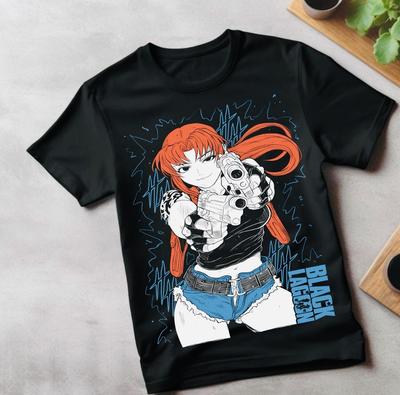 Black Lagoon Revy T-shirt Manga Strip Dziewczyna Anime Manga Prezenty Koszulka T-shirt Wszystkie Rozmiary