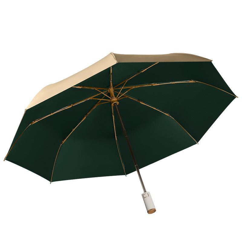 New simple gold glue windproof automatic umbrella men's and women's three-fold umbrella small fresh umbrella umbrella
