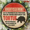 Angry Turtle Warning Metal Sign Funny Farmhouse Wall Decor Vintage Garden Office Round 20cm French Tin Plaque