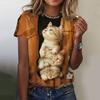 Fashion Women'S T-Shirt Funny Cat 3D Print Top Woman Harajuku T Shirt Casual Oversized Clothing Summer Female Oversized Tees