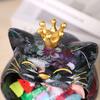 Graffiti Big Mouths Cat Figurine Resin Animal Statue Desktop Keys Candy Storage Box Home Entrance Office Living Room Decoration