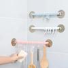 1Pc Multi-Purpose 6 Hooks Blue/White Suction Cup Type Hook 6 Rows Kitchen Bathroom Corner Suspension Without Marks Hanger Hook