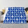 Blaue Flughafenschilder Decke Weich Warm Reise Tragbare Decke Piloten Aviatoren Aviatrix Flugzeuge Flugzeug Flugzeug Airbus Boeing