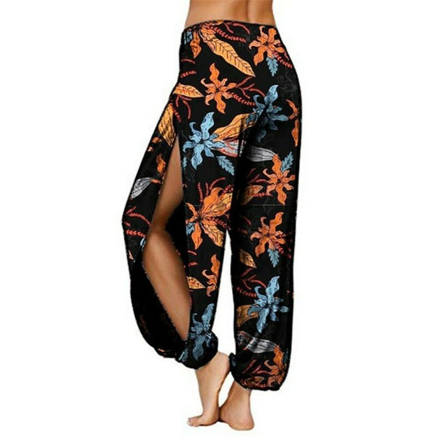 High Waist Loose Side Slit Pants 