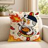 Food SSamyang BBuldak Cushion Cover Soft Short Plush SkinFriendly Cushion Case for MultiScene Use