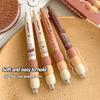 4Pcs/Lot Coffee Bear Press Pen Black Ink 0.5Mm Spliced Sponge Sheath Neuter Pen