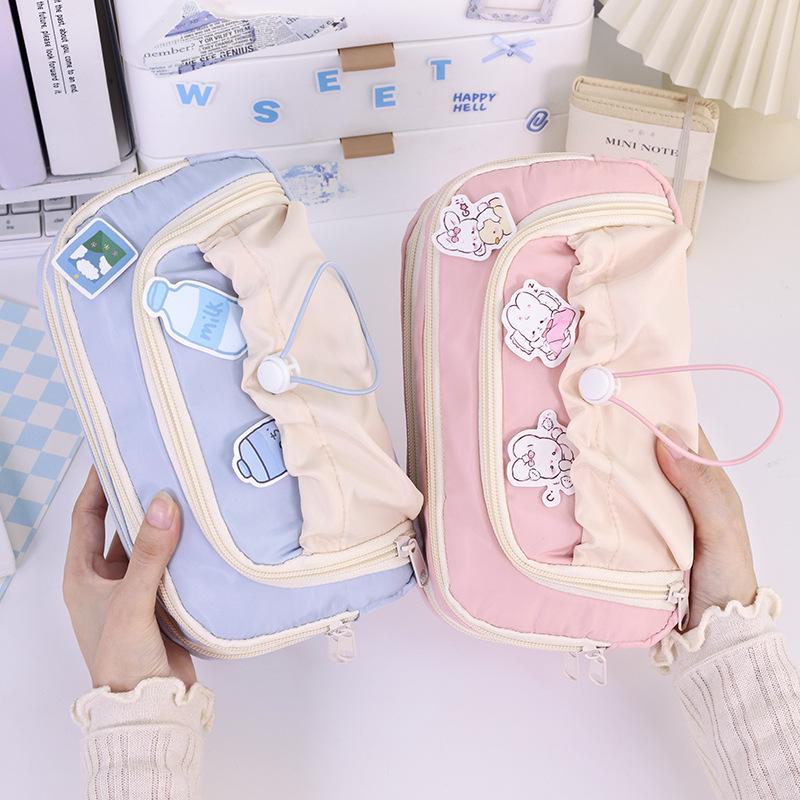 High-End Ins-Style Drawstring Pencil Case: Large Capacity, Dirt-Resistant Stationery Box for Primary & Junior High School Students