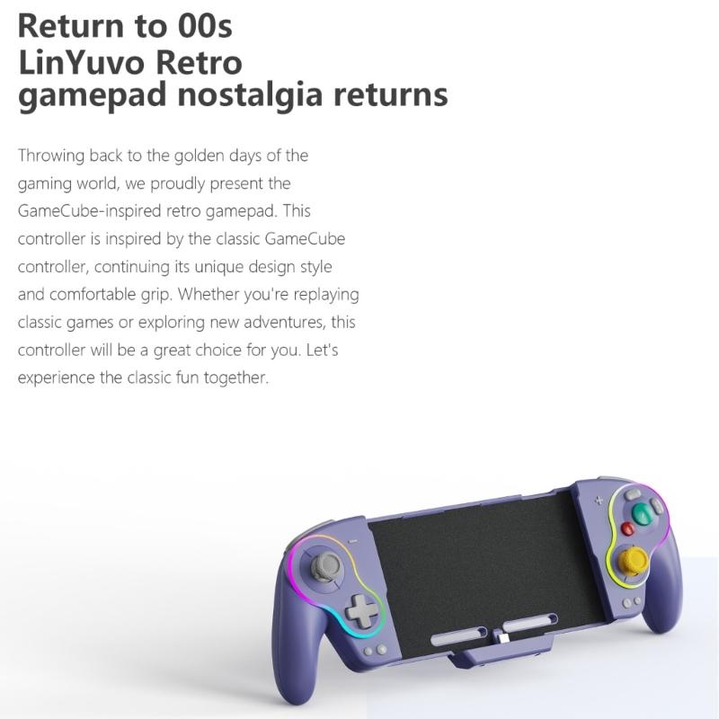 Retro Game Controller For NSO Mechanical Button High Sensitivity Joysticks with LED Lights