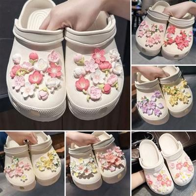 1 Set 3D Flower Shoe Charms Removable Cherry Blossom Shoe Decorations Cute Flower Shoe