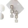 Geometric Diamond Tassel Earrings – Elegant Korean Luxury Jewelry for Women.