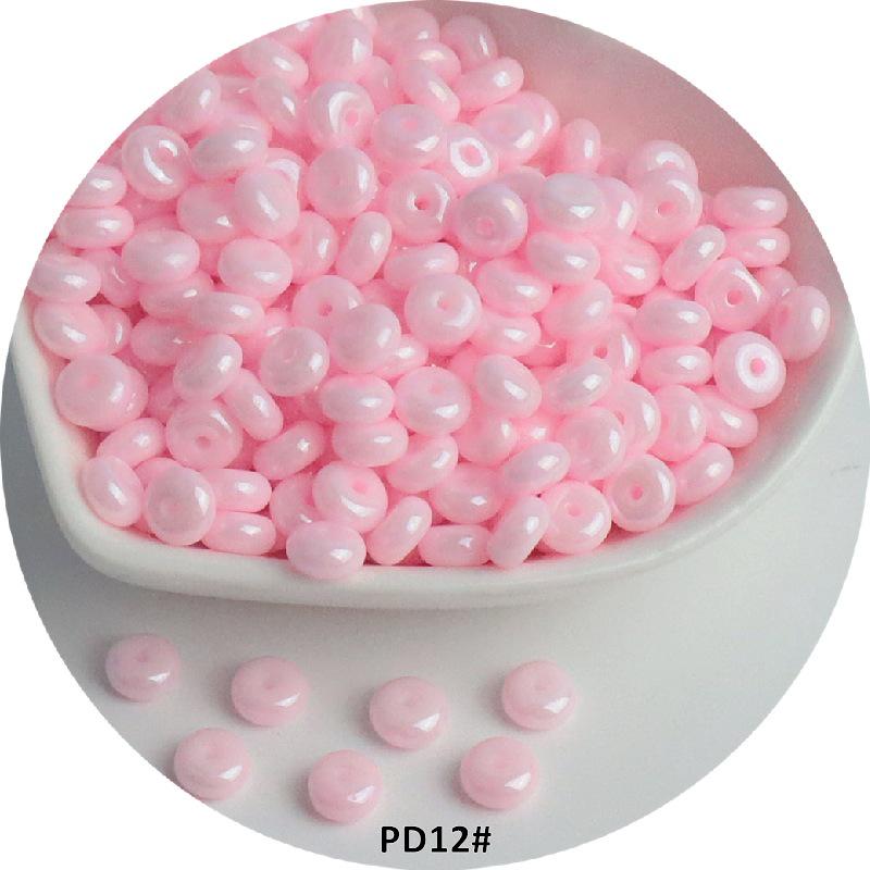 6mm Cream Macaron Pearlescent Glass Abacus Beads for DIY Jewelry & Hair Accessories