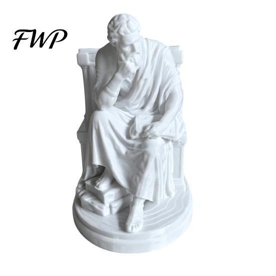 Easy Care Ornament Ornaments with Philosopher Shape Stable Base 3D Printed Sculpture Retro Entrance Hall Decor Literary Desktop Decoration for