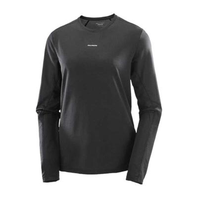 Breathable Lightweight Quick-Dry Sports Long Sleeve T-Shirt Women Tops Deep-Black C24261