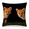 Funny Wild Animals Pattern Decor Cushion Cover 45x45cm Bear Eagle Fox Printed Linen Pillow Cover Home Decor Pillowcase for Couch