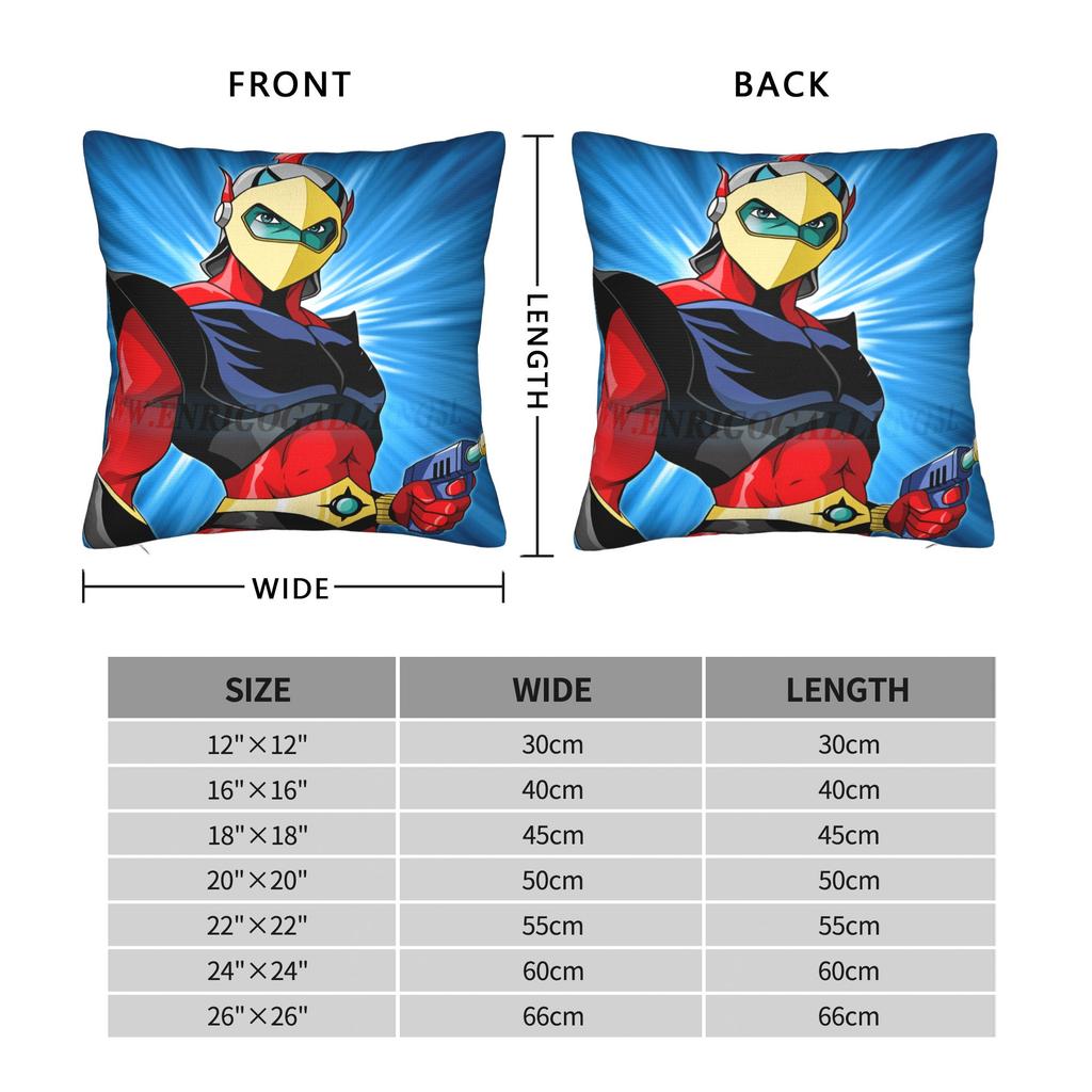 cartoon Rocket Punch Mazinger Z Pillow Cover Retro Trendy Pillow Case For Sofa Home Decoration Soft Cushion Cover Gift Idea