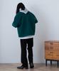 WEGO Knit Melton Short Green Blouson, Medium,