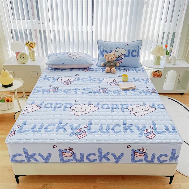 Einfarbiger, gesteppter, rutschfester Matratzenbezug – verdicktes, gebürstetes All-Inclusive-Laken für Simmons-Betten