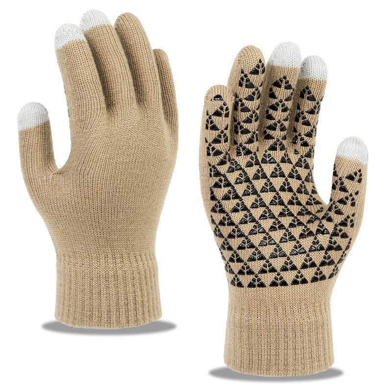 Exclusive Knit Touchscreen Gloves Couples Winter Fleece Lined Thick Warm Anti-Slip Gloves