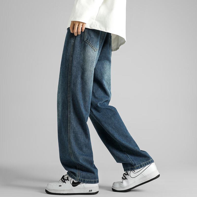 Wassup Sohot Men's American Straight-Leg Loose Casual Jeans