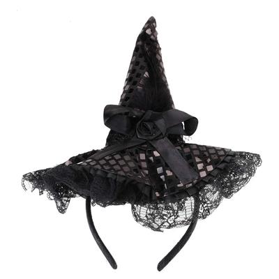 Halloween Witch Hat Headband Wizard Spiderweb Headwear for Halloween Christmas Costume Tiara Prop Dress Up Party Supplies