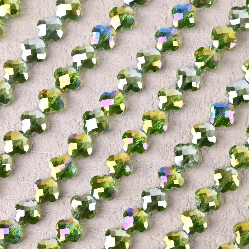 Electroplated Four-Leaf Clover Sherpa Beaded Jewelry Accessories for DIY Necklaces