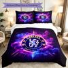 3pcs Chelsea FC Bedding Set for All Season Use, Cozy Printed Bedclothes Suitable For Bedroom Ideal Birthday Gift for Family