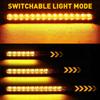 2PCS Amber 12-24V 15LED Flowing Water Turn Signal Light Rear Tail Light Bar Dynamic Flowing Indicator Stop Brake Light for Car