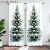 2Pcs Snowy Pine Tree Digital Print Curtains Polyester Drapes For Living Room Dining Room Study Office Rod Pocket Design For Easy
